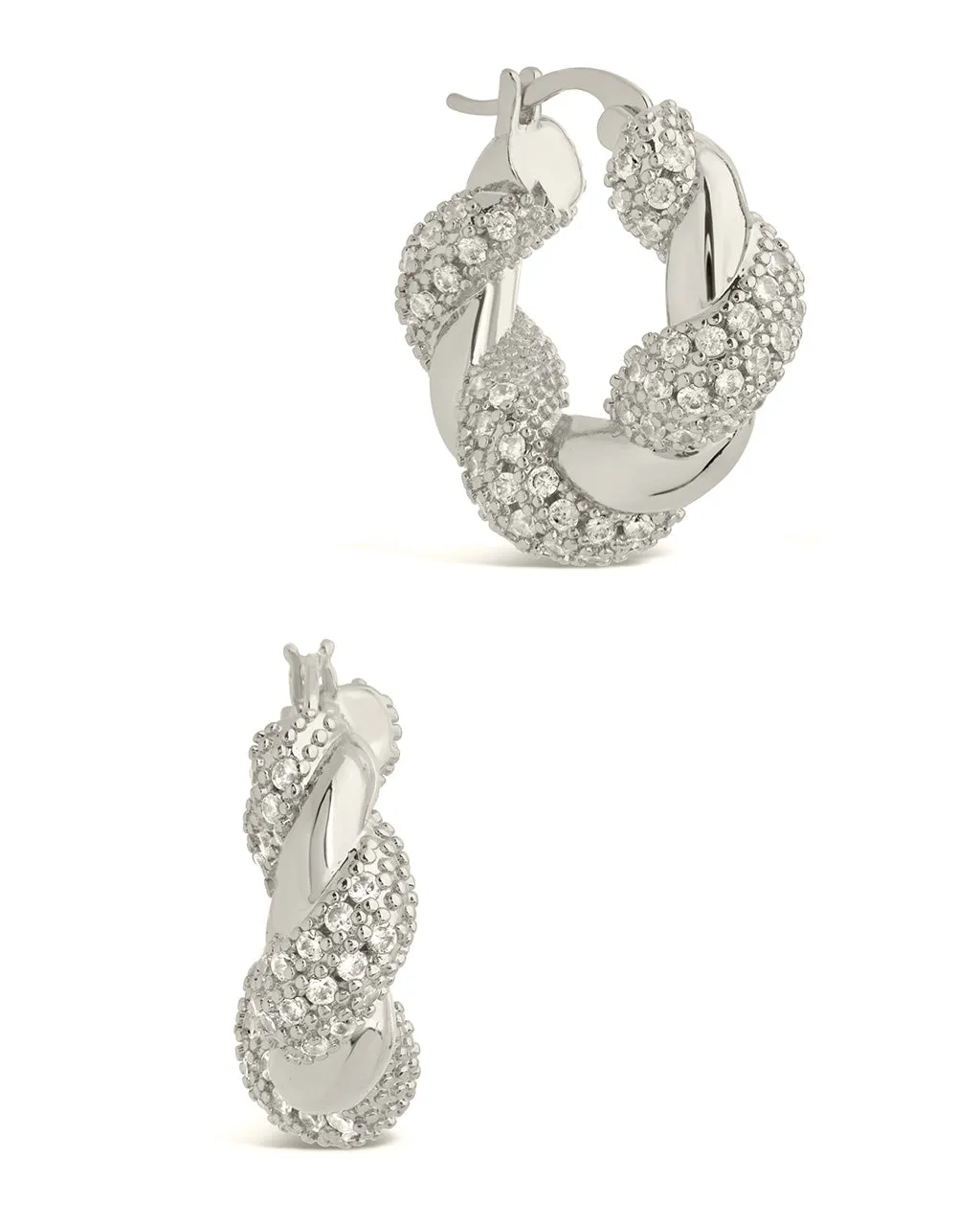 Florence CZ Twist Hoop Earrings