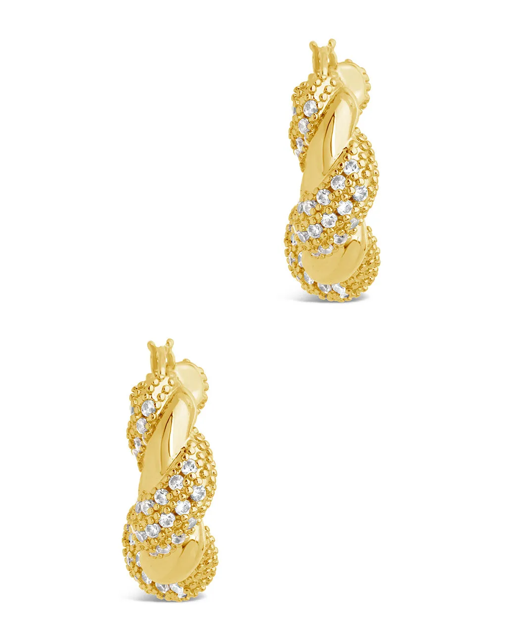 Florence CZ Twist Hoop Earrings