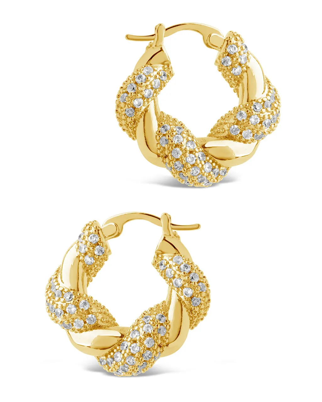 Florence CZ Twist Hoop Earrings