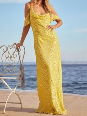 Friends Like These Yellow Cold Shoulder Maxi Dress