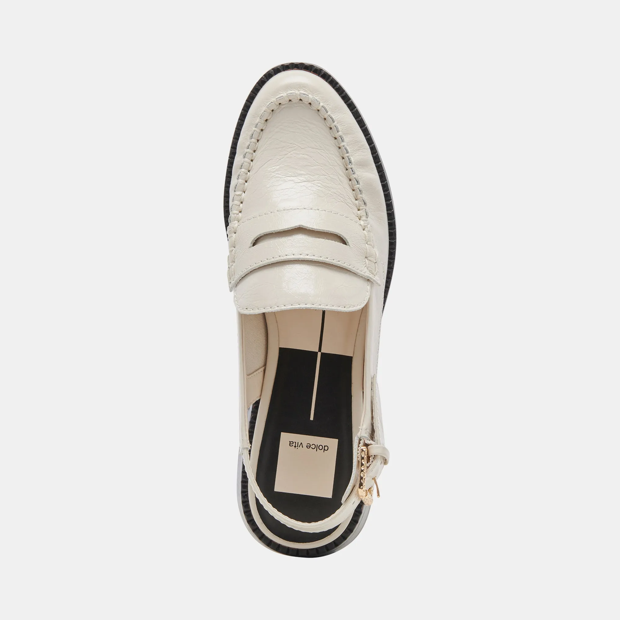 HARDI LOAFERS IVORY CRINKLE PATENT