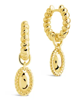 Hartley Textured Drop Charm Hoop Earrings