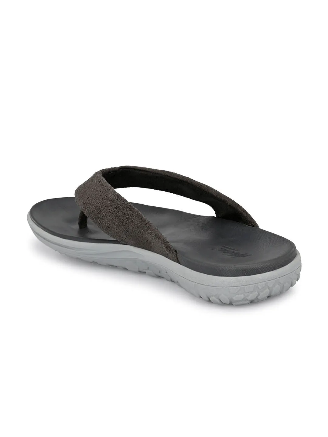 Hitz Men's Grey Open Toe Casual Slippers