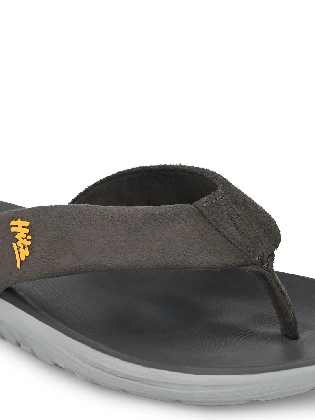 Hitz Men's Grey Open Toe Casual Slippers