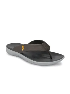 Hitz Men's Grey Open Toe Casual Slippers