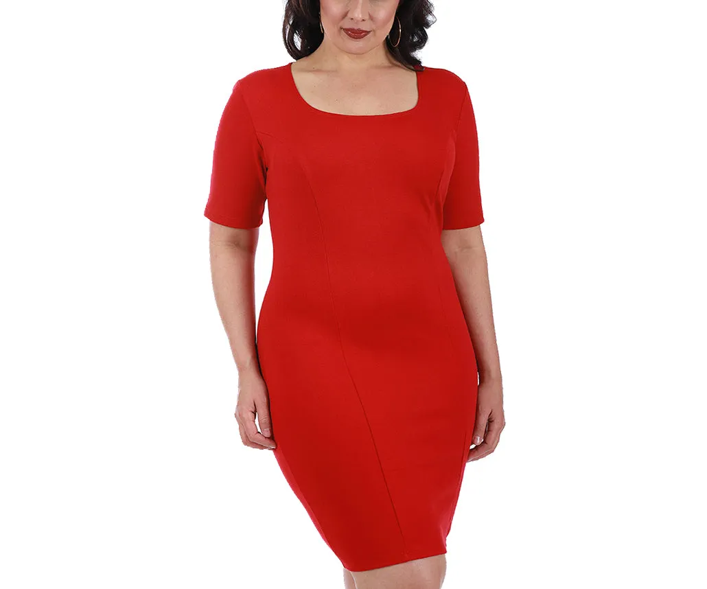 InstantFigure Curvy Plus Size Short Dress Short Sleeves 168027C