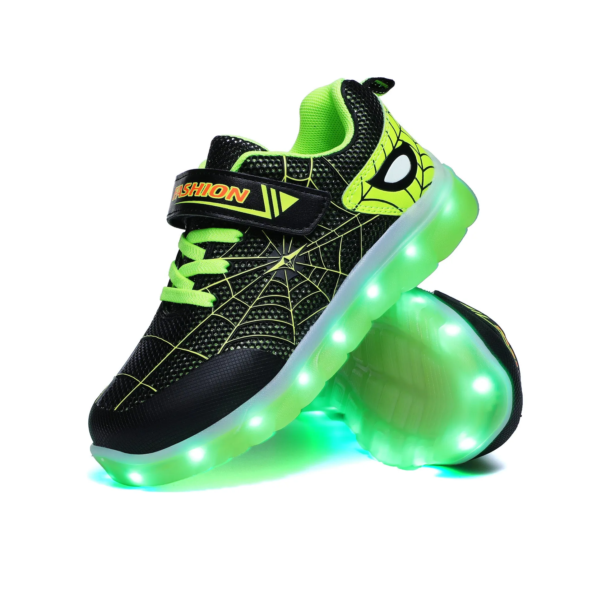 Kids Led USB Recharge Glowing Boys Girls Shoes Children's Hook Loop