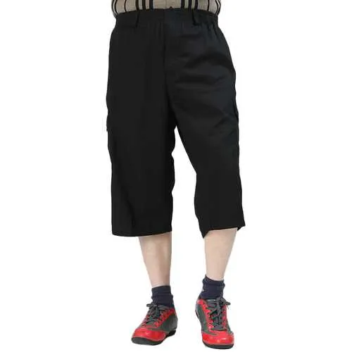 Large Size Mens Pure Color Leisure Calf Length Cargo Pants