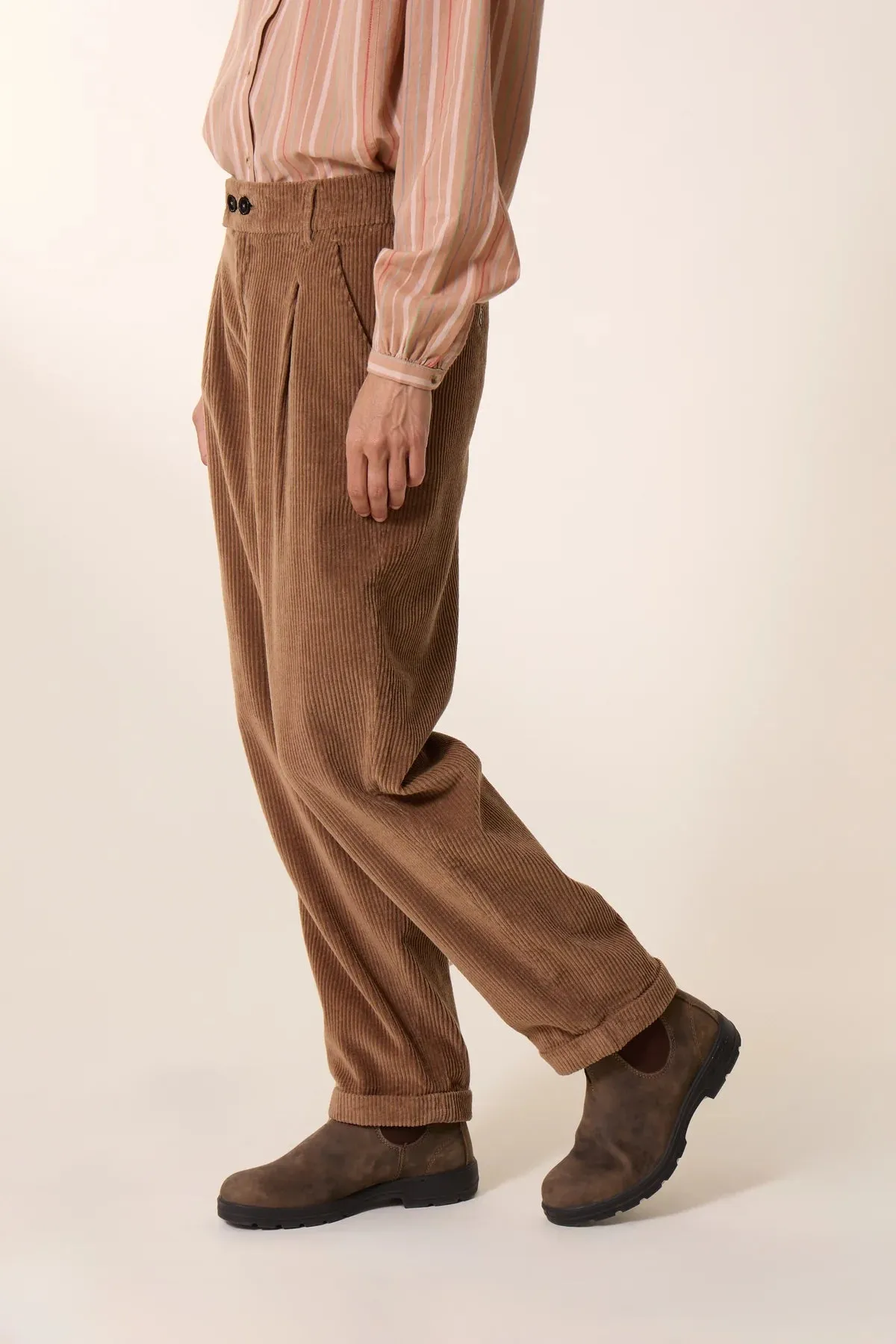 Leon & Harper Prom PLN Corduroy Pants Beige