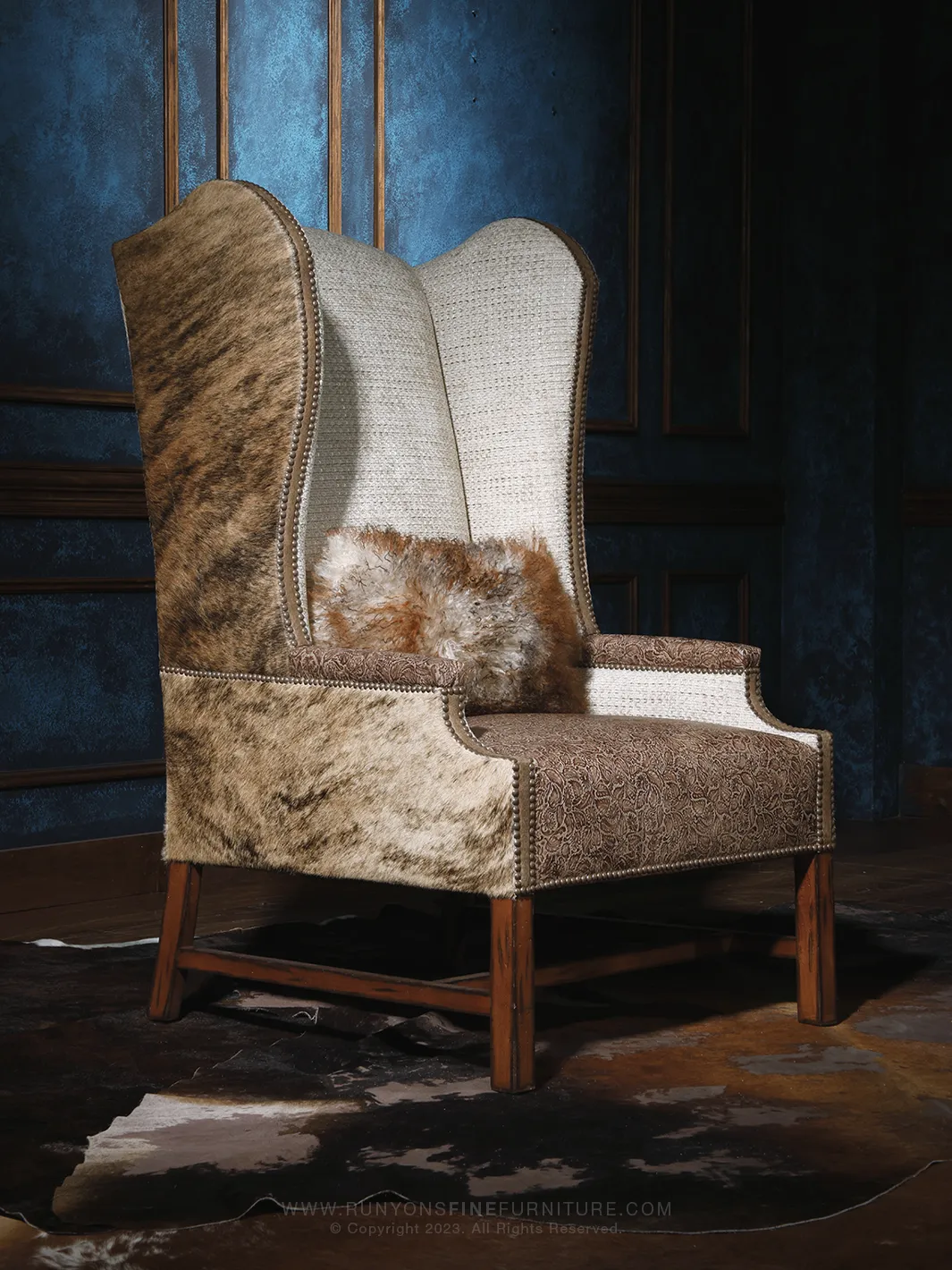 Luxe Fusion Cowhide Accent Chair