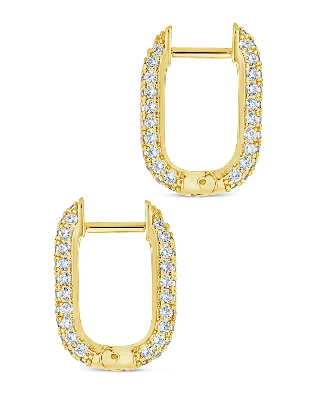 Mara CZ Rectangle Hoop Earrings