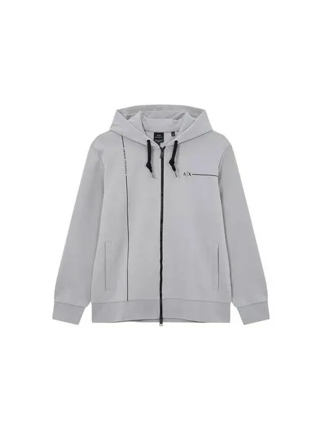 Men s Line Logo Hooded Zip up Gray 270770