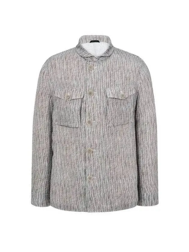 Men s Patterned Pocket Shirt Jacket Warm Gray 271672