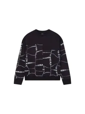 Men s seam detail logo pattern sweatshirt black 270280