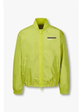 Men s Taping Logo Poly Zip Up Jacket Neon Yellow