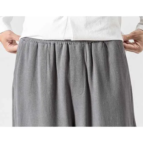 Men's Cotton Outdoor Loose Comfortable Wide Leg Pants