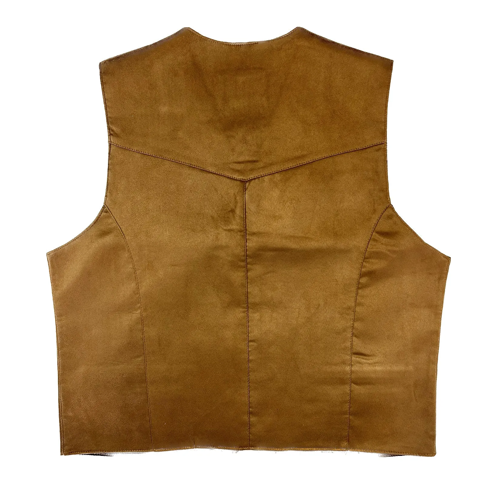 Men's Tan Suede Cloth Leather Vest