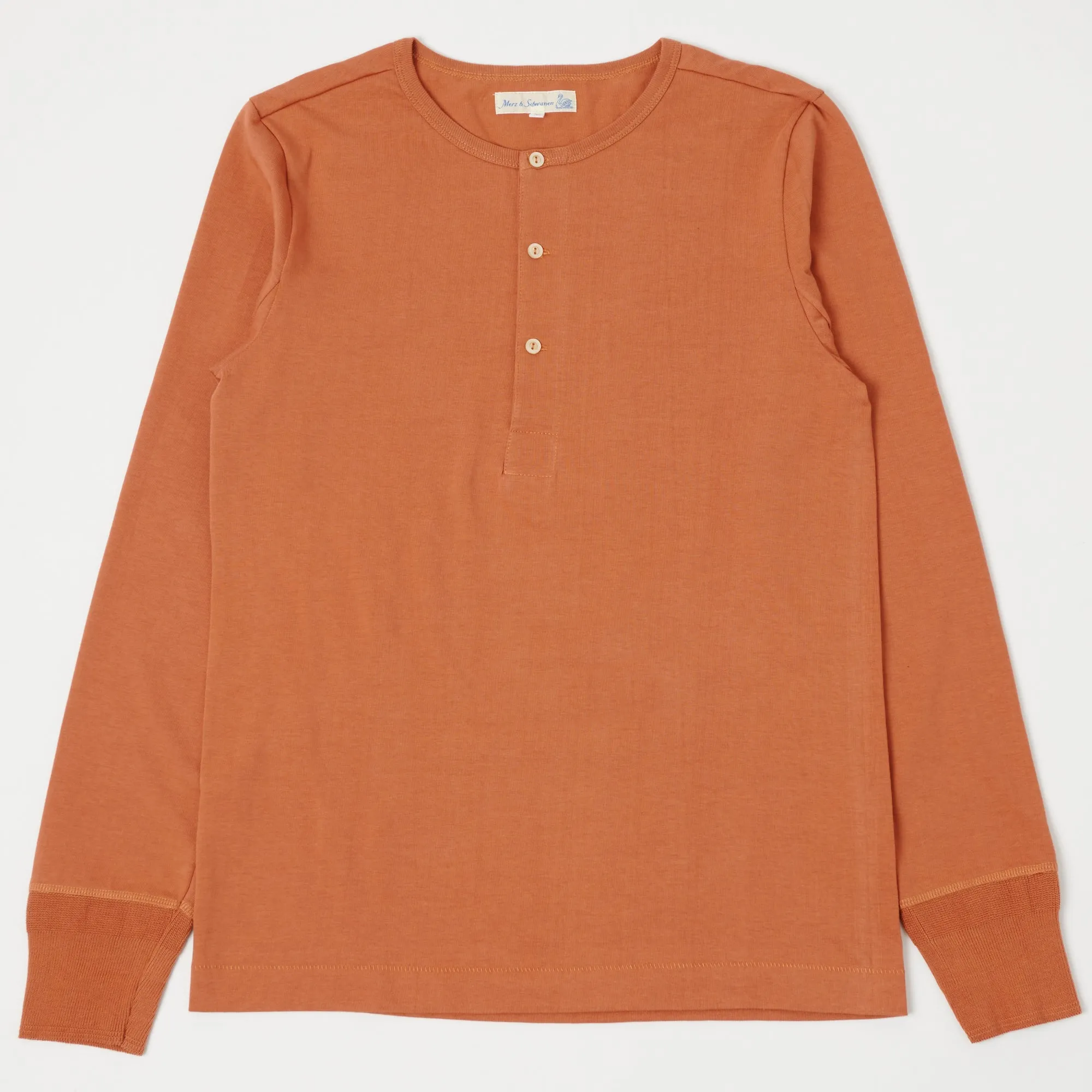 Merz b. Schwanen 206 Long Sleeve Henley - Sunset