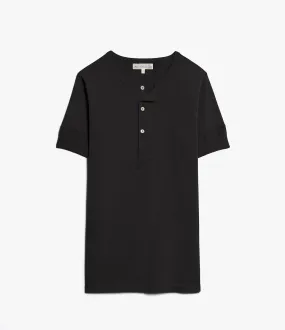 Merz b. Schwanen 207 Short Sleeve Henley - Charcoal