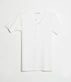 Merz b. Schwanen 207 Short Sleeve Henley - White