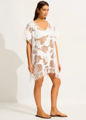 Mesh Kaftan - White