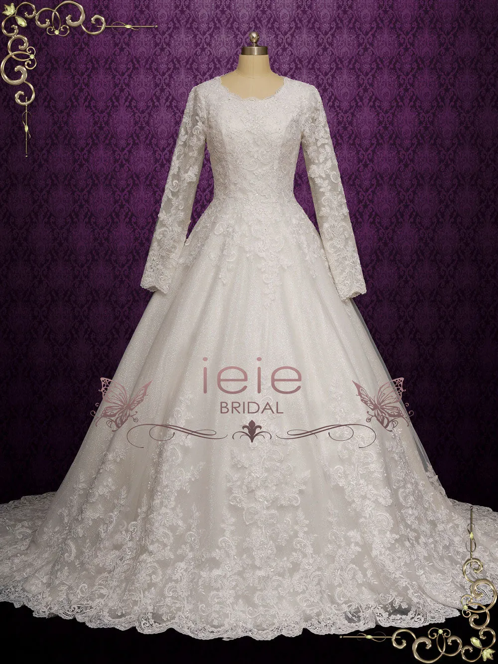 Modest Ball Gown Lace Wedding Dress HARRISON