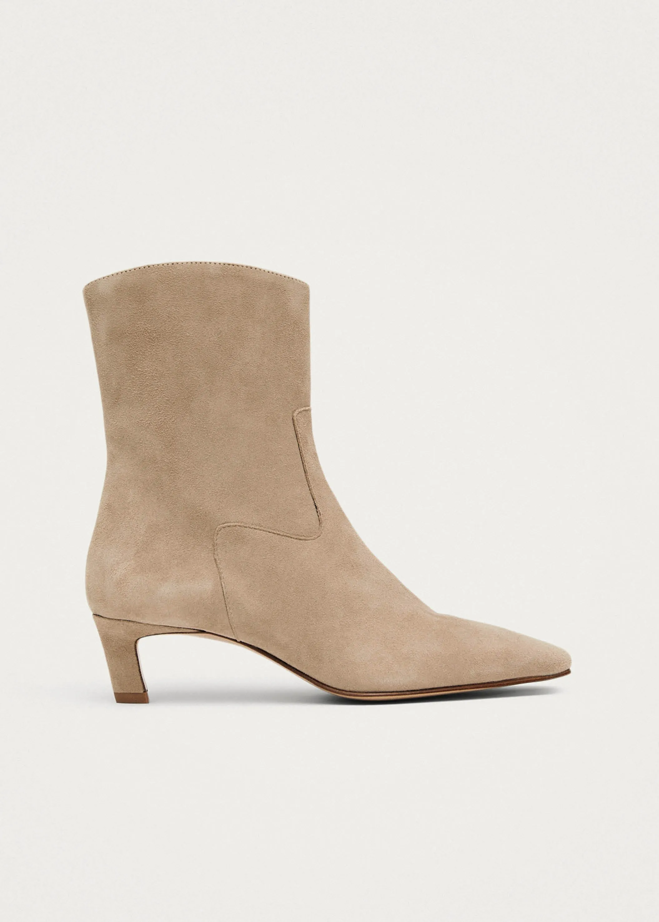 Nash Suede Beige Leather Ankle Boots