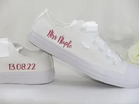 Personalised Glitter Print Wedding Converse.