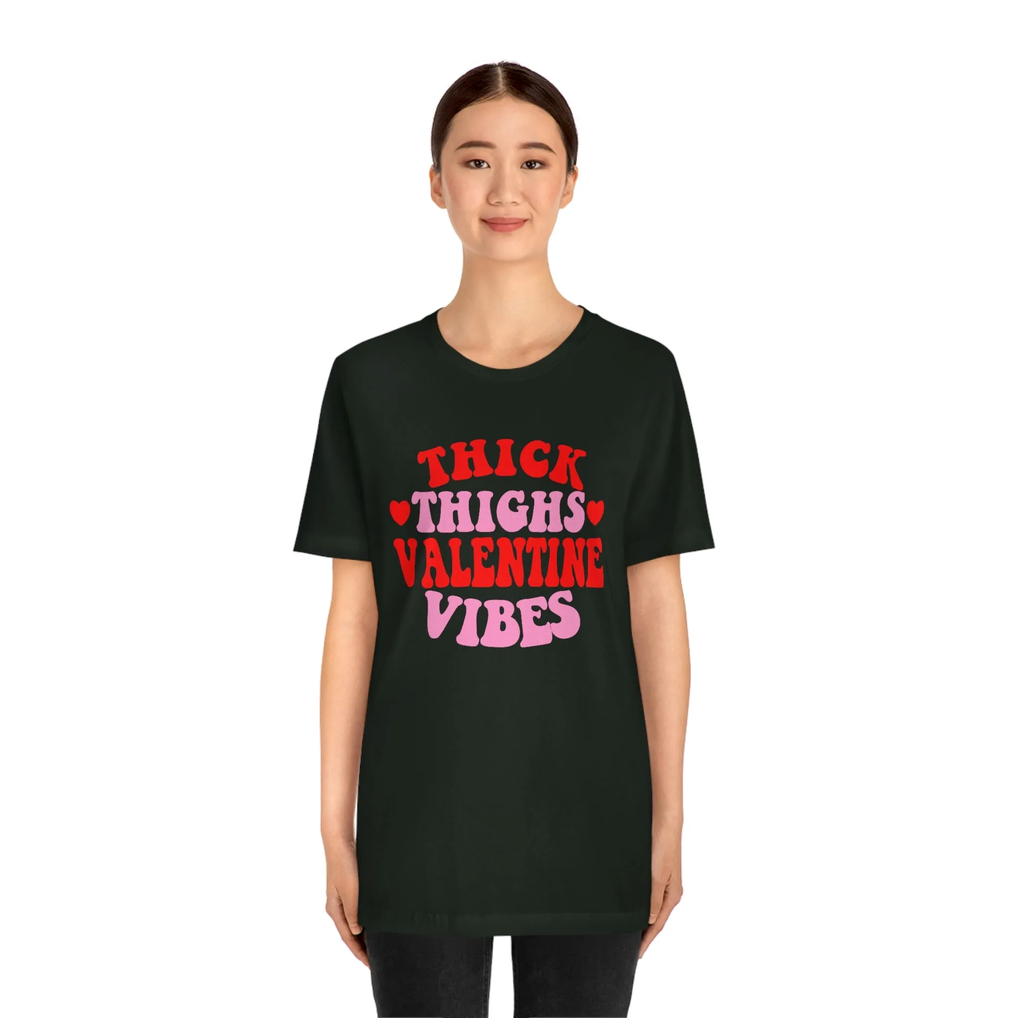 Pink And Red "Thick Thighs Valentine Vibes" Tee - Unisex Shirt