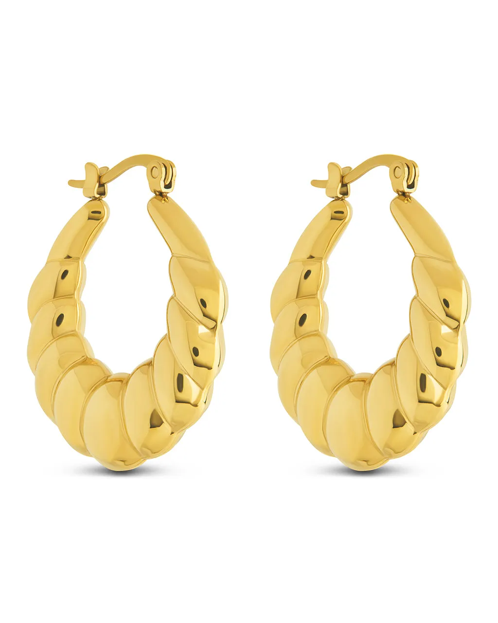 Piper Twisted Polished Hoop Earrings