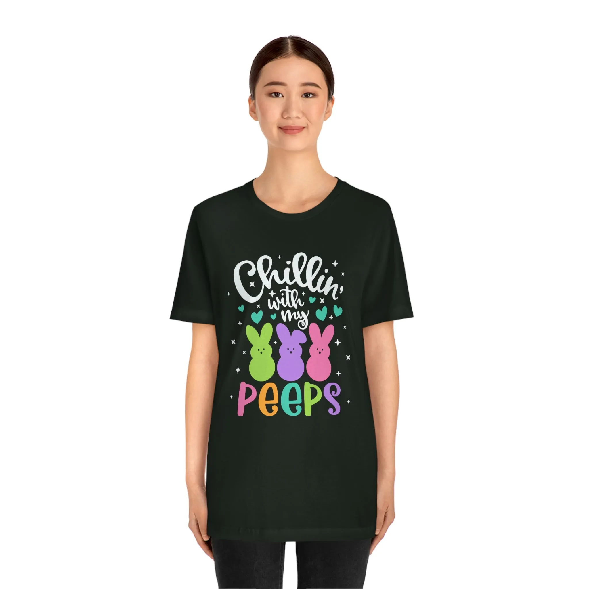 "Chillin with my Peeps" Multicolored Tee - Unisex Shirt