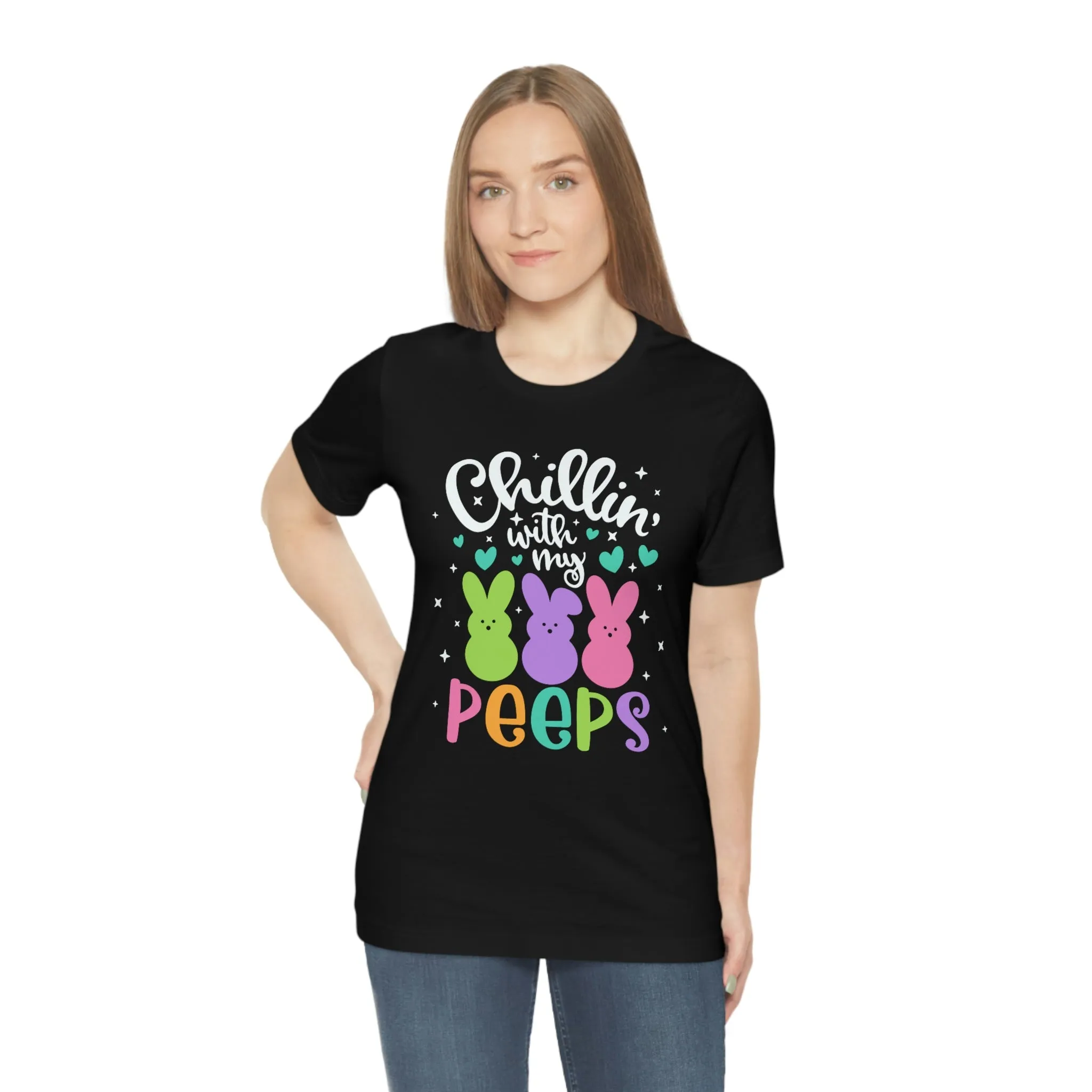 "Chillin with my Peeps" Multicolored Tee - Unisex Shirt