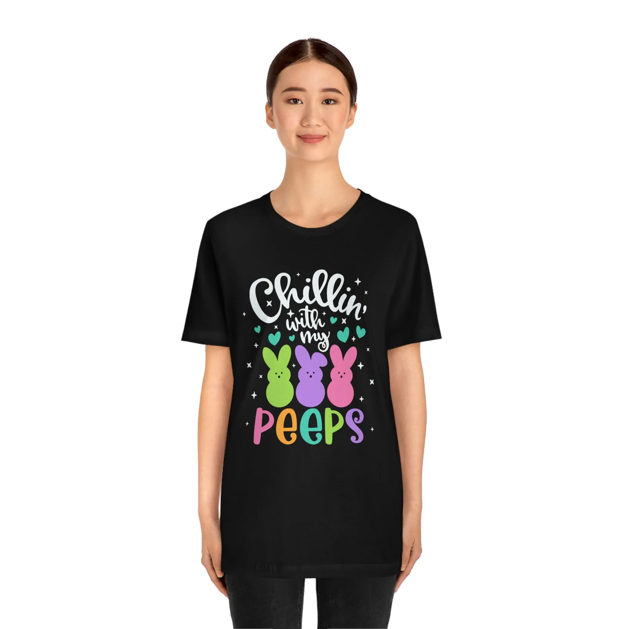 "Chillin with my Peeps" Multicolored Tee - Unisex Shirt