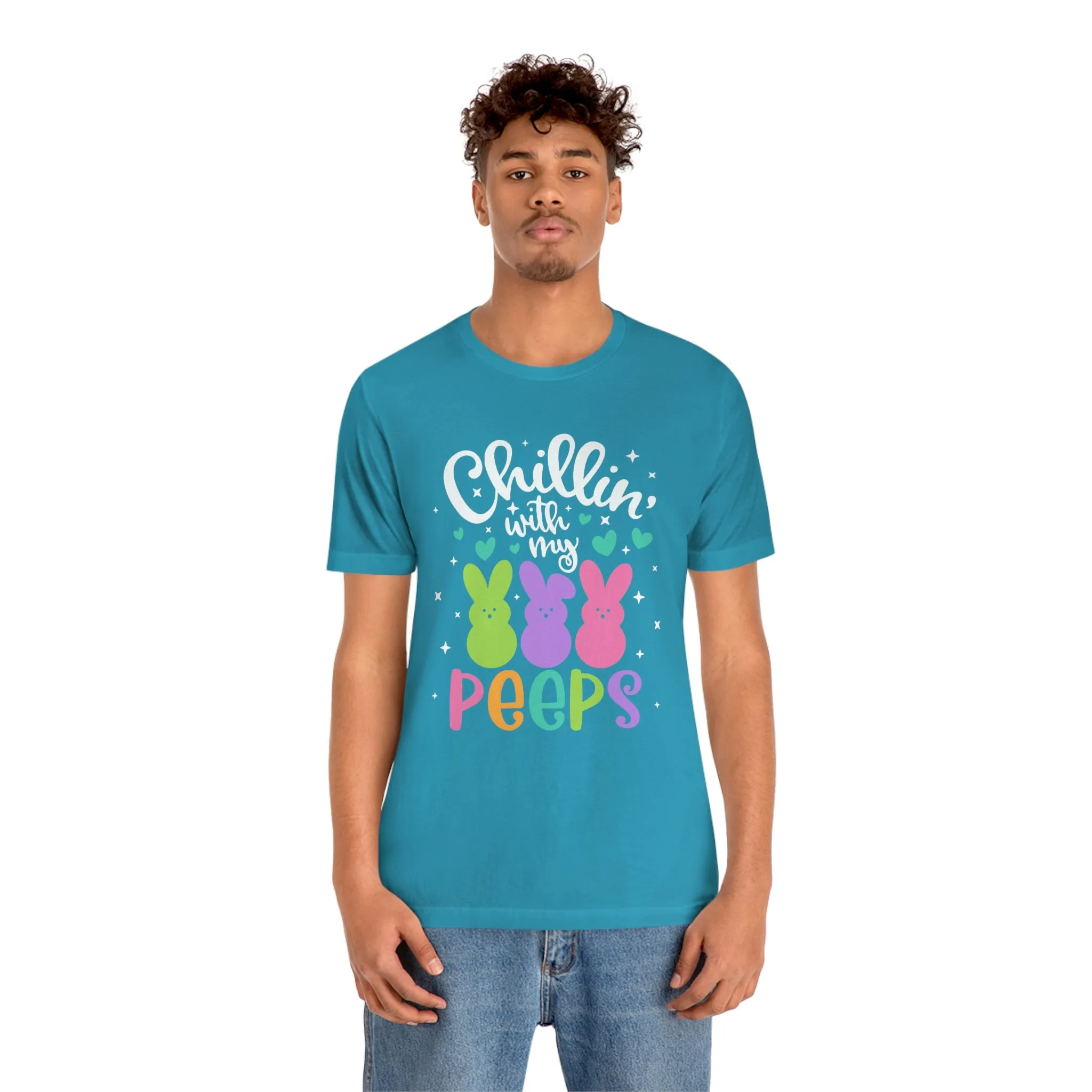 "Chillin with my Peeps" Multicolored Tee - Unisex Shirt