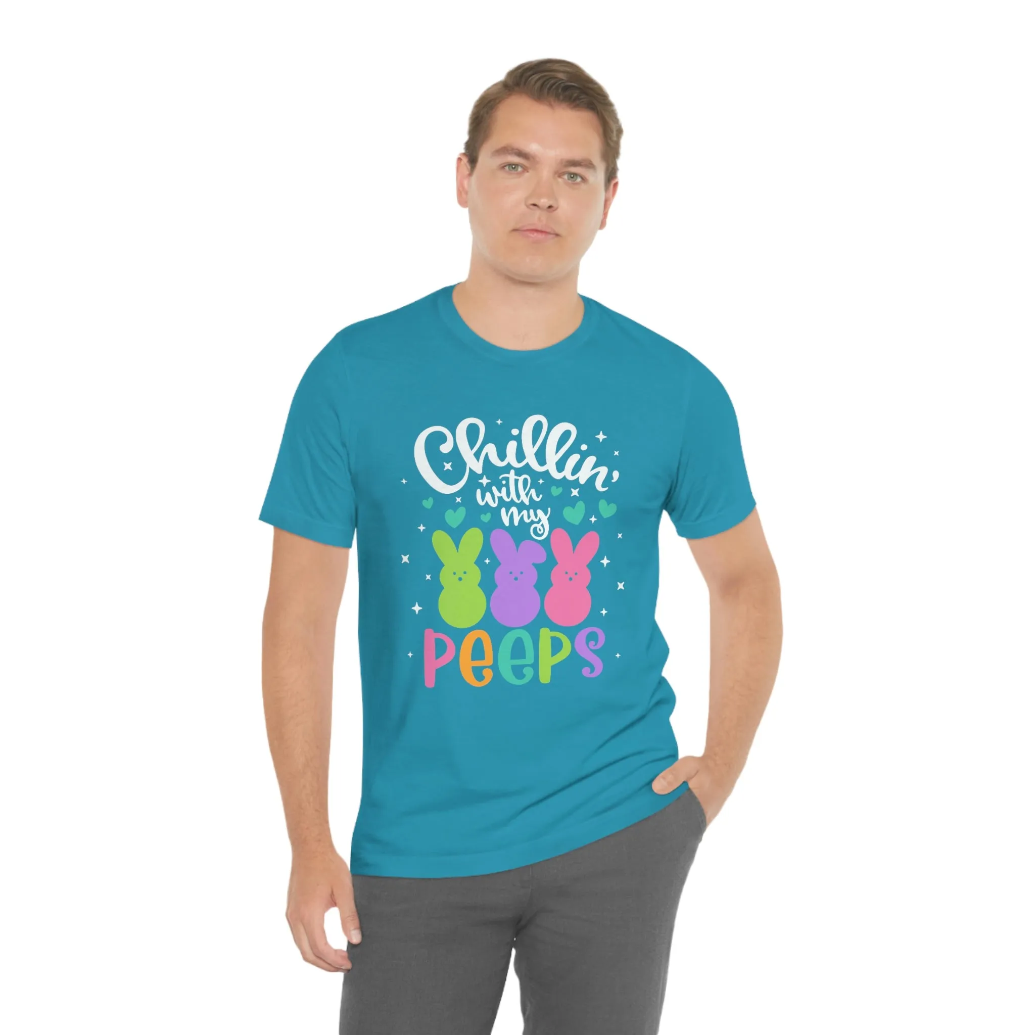 "Chillin with my Peeps" Multicolored Tee - Unisex Shirt