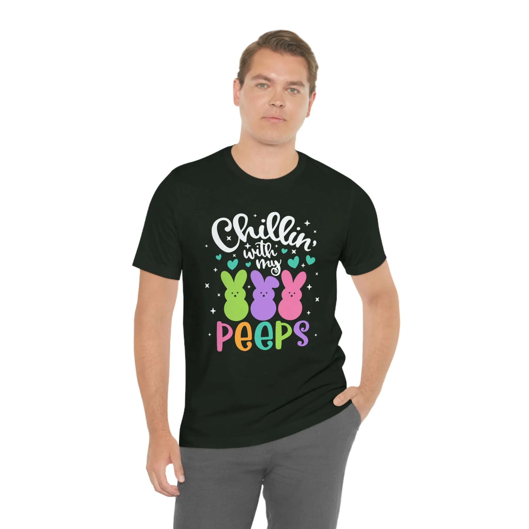 "Chillin with my Peeps" Multicolored Tee - Unisex Shirt