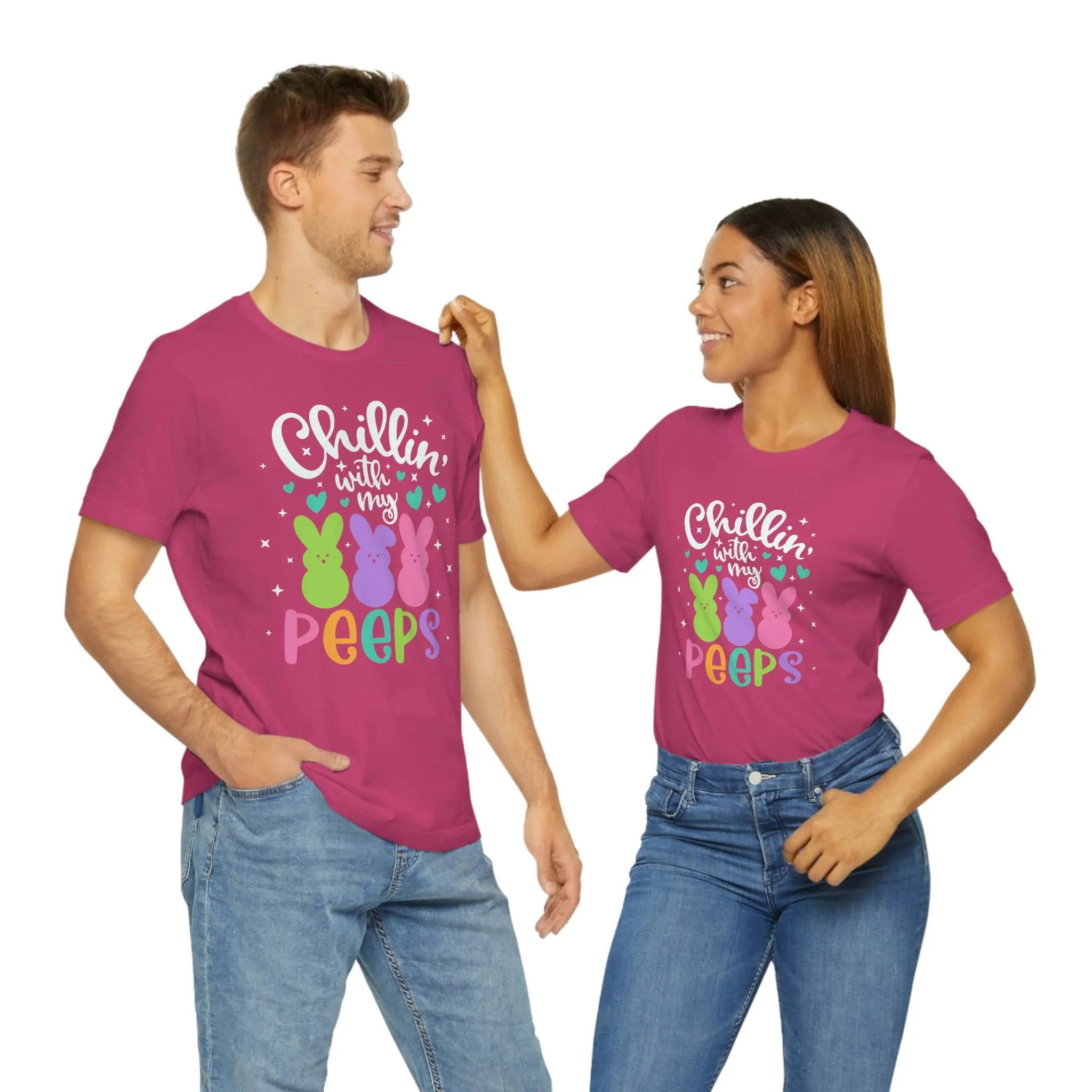 "Chillin with my Peeps" Multicolored Tee - Unisex Shirt