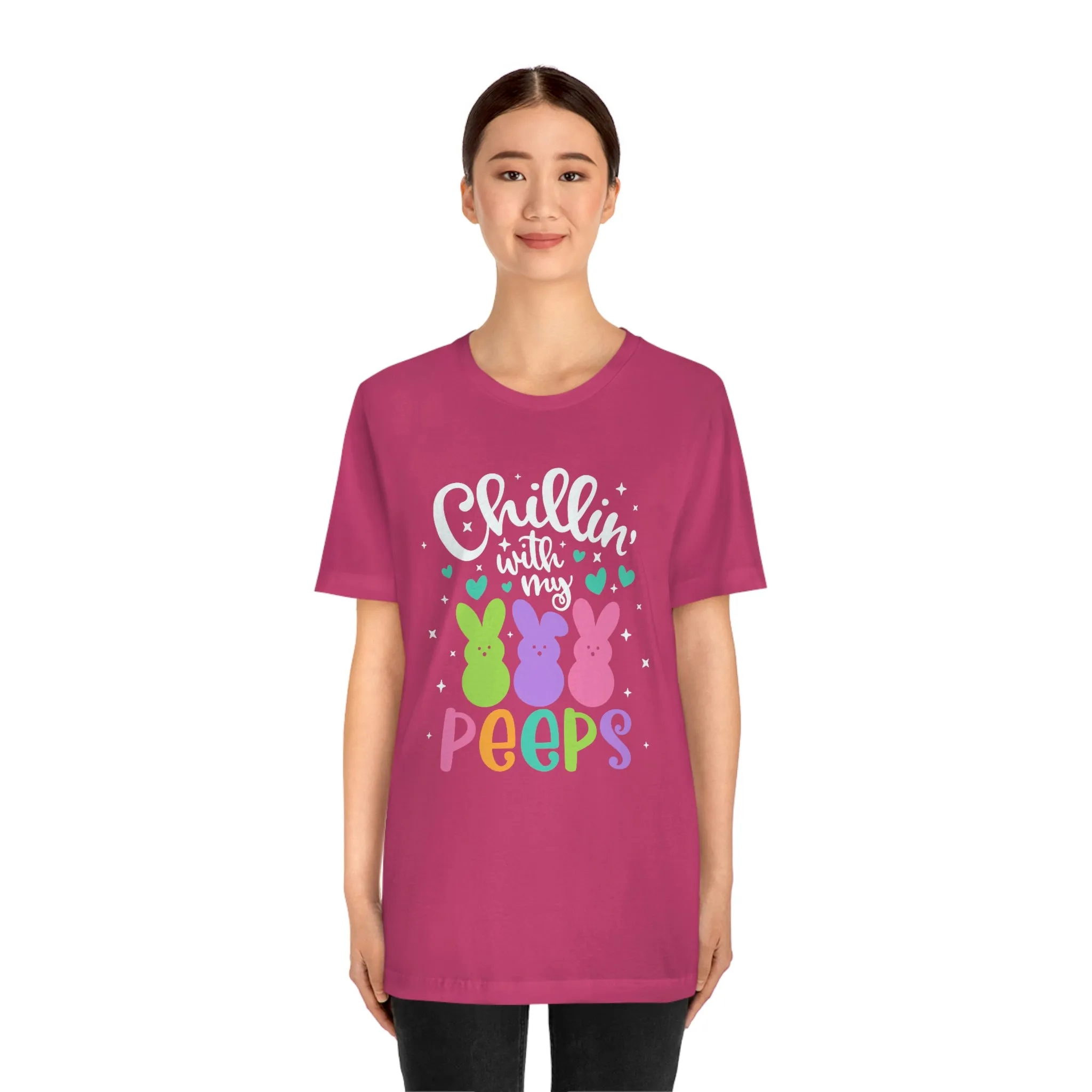 "Chillin with my Peeps" Multicolored Tee - Unisex Shirt