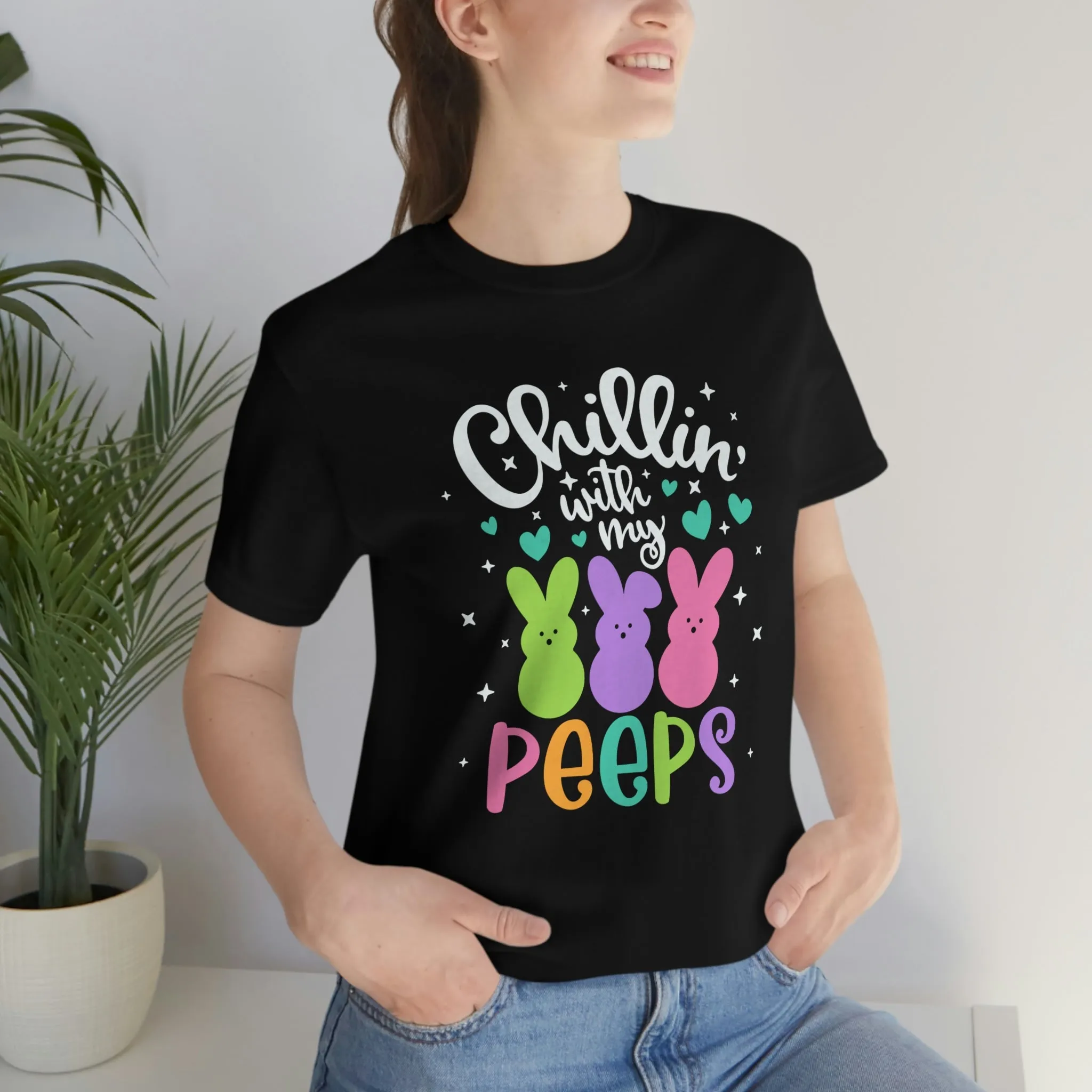 "Chillin with my Peeps" Multicolored Tee - Unisex Shirt