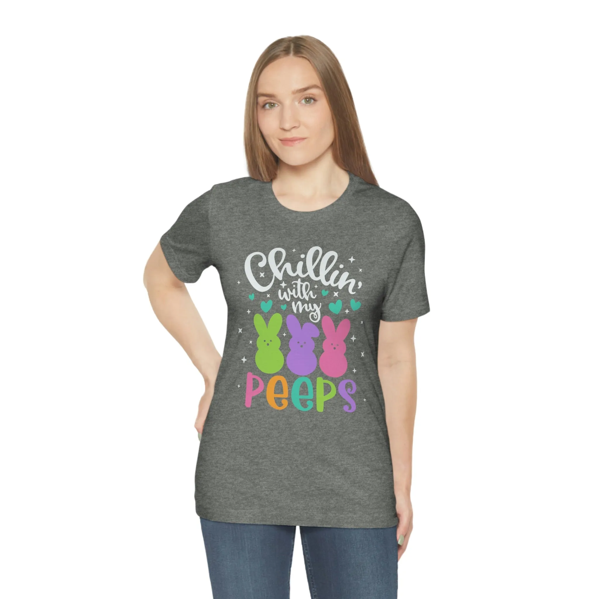 "Chillin with my Peeps" Multicolored Tee - Unisex Shirt