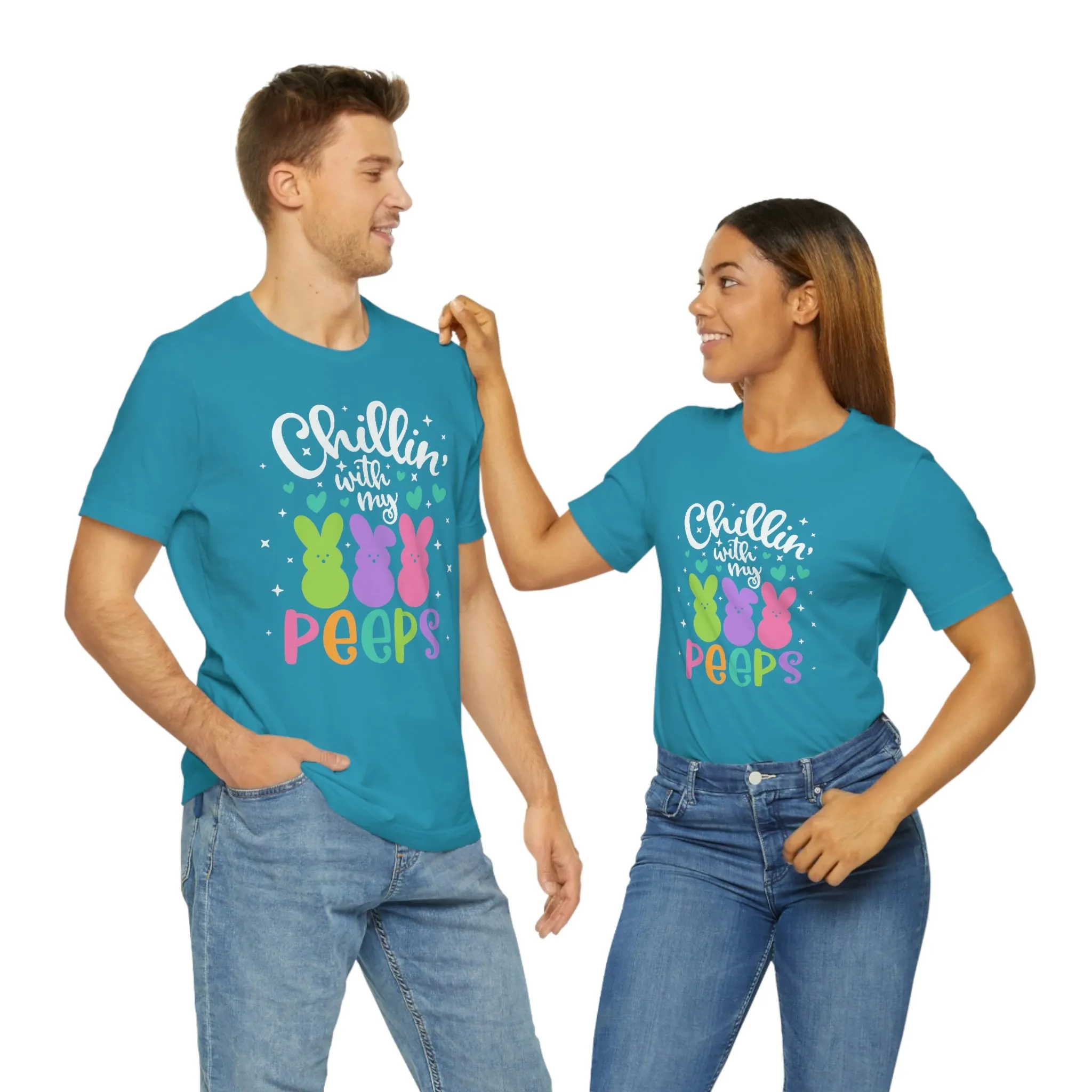 "Chillin with my Peeps" Multicolored Tee - Unisex Shirt