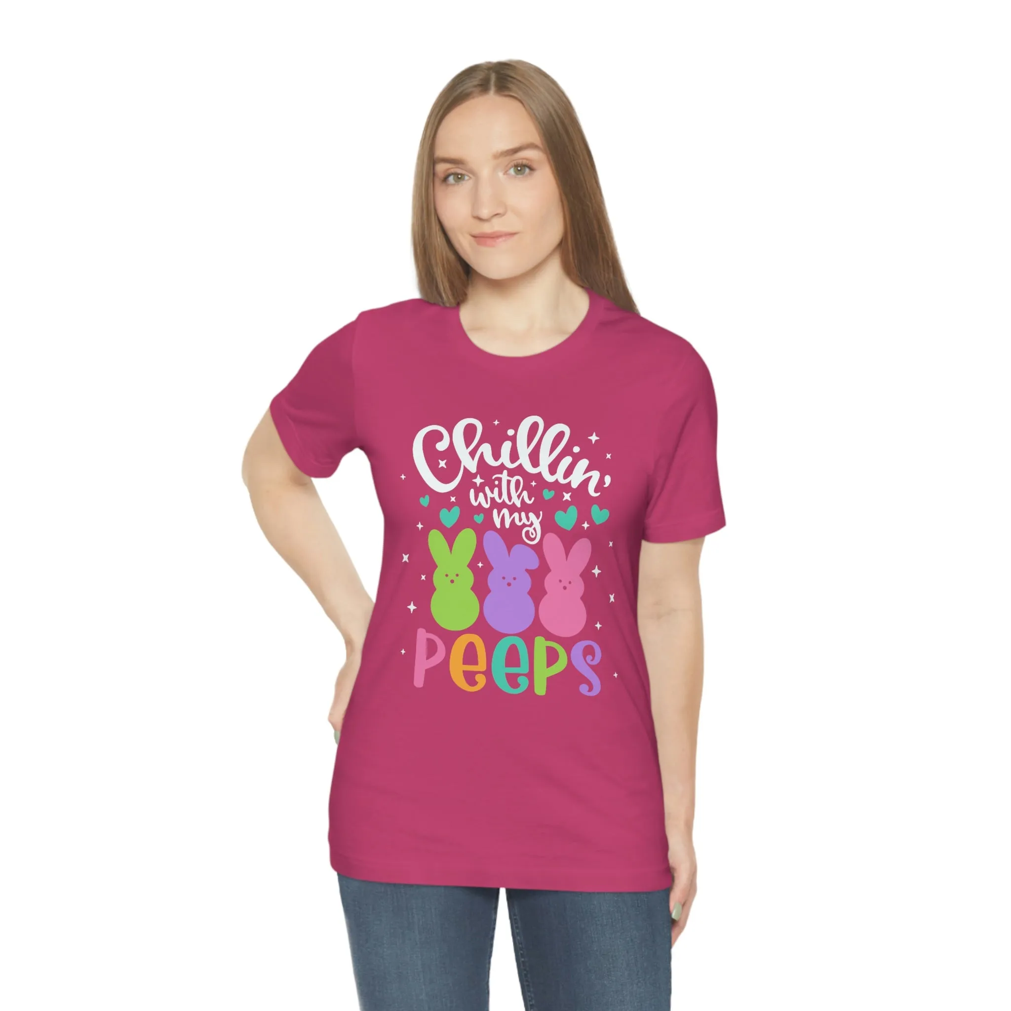 "Chillin with my Peeps" Multicolored Tee - Unisex Shirt