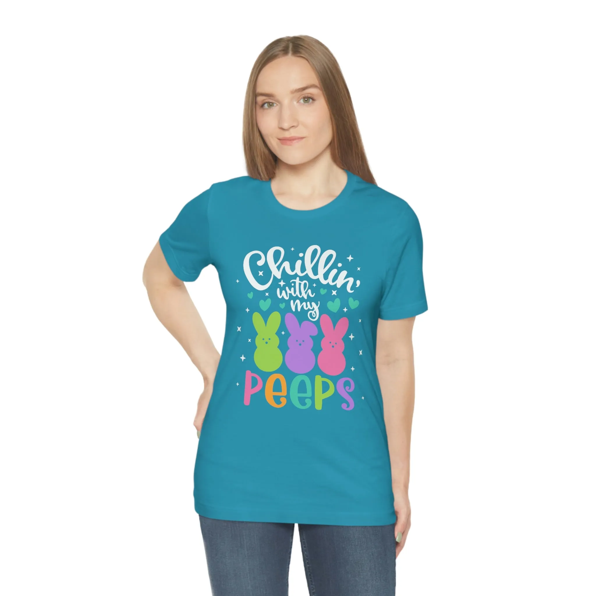 "Chillin with my Peeps" Multicolored Tee - Unisex Shirt