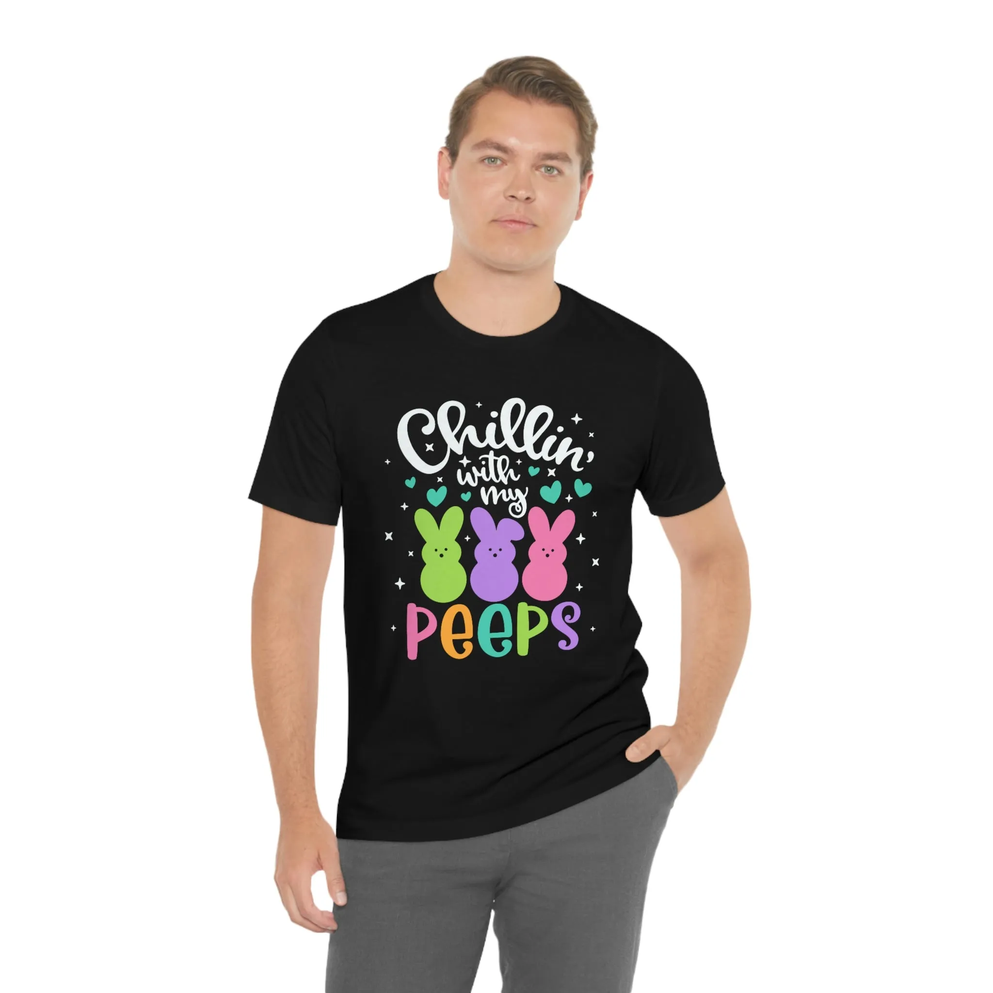 "Chillin with my Peeps" Multicolored Tee - Unisex Shirt