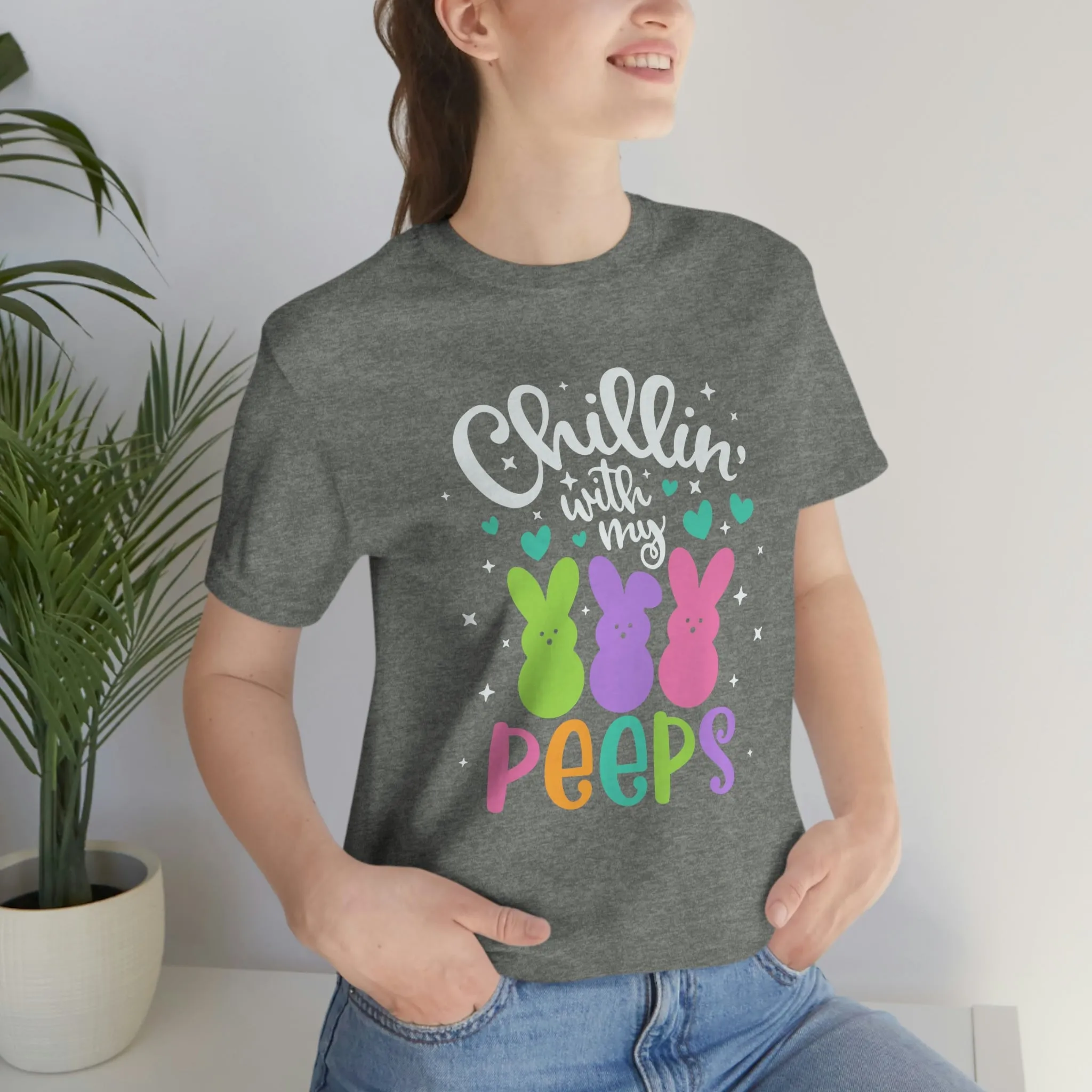 "Chillin with my Peeps" Multicolored Tee - Unisex Shirt