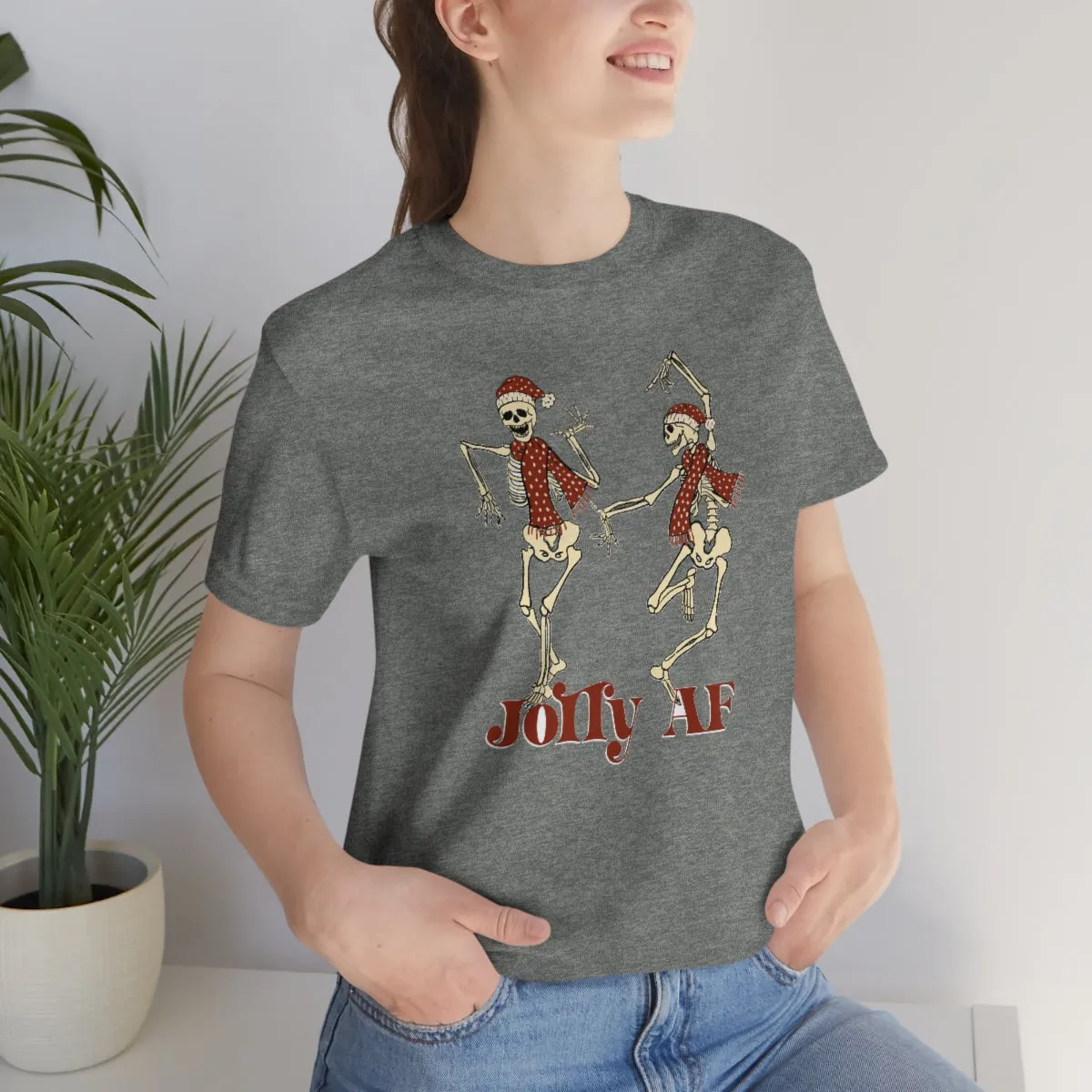 "Jolly AF'" Christmas Skeleton Tee - Unisex Shirt