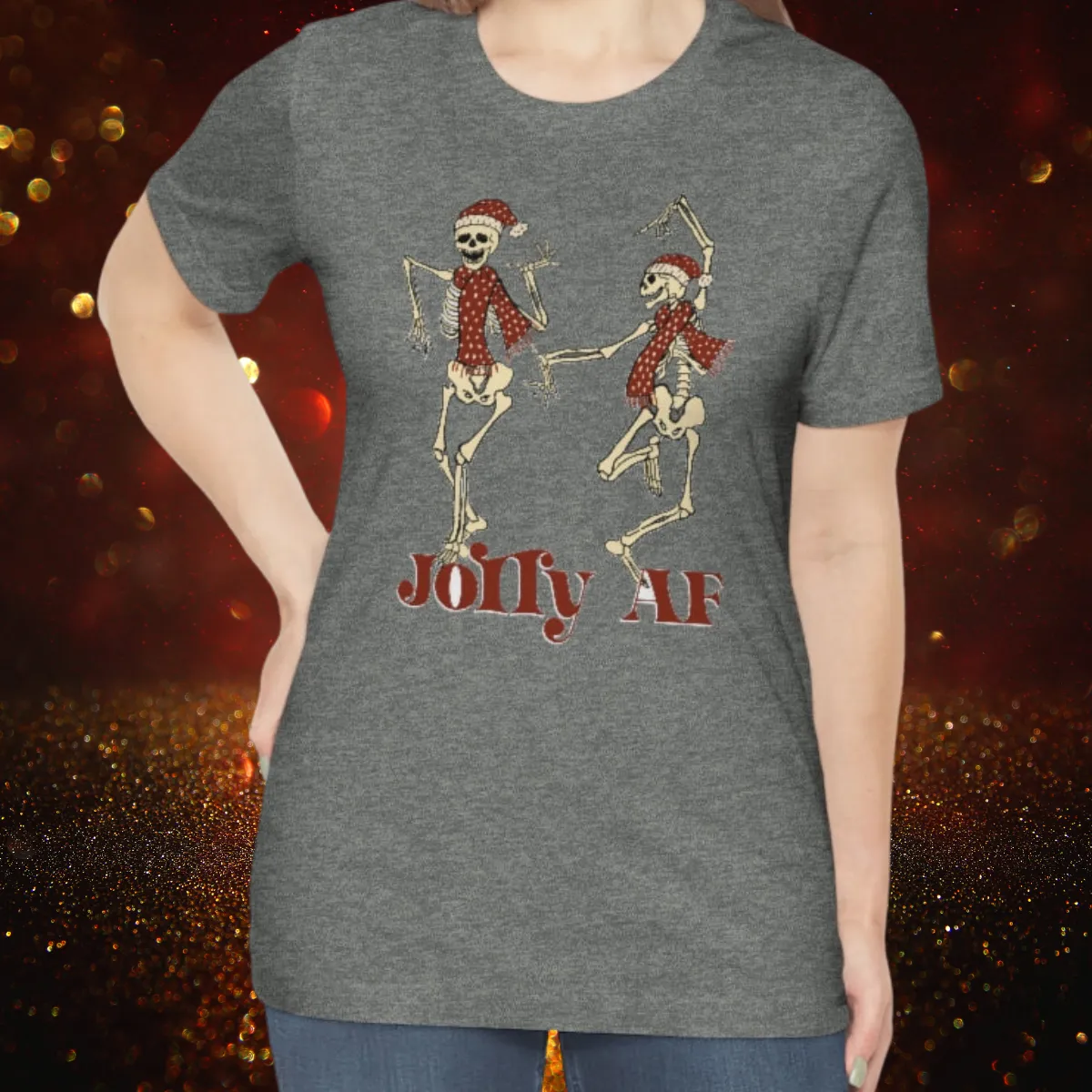 "Jolly AF'" Christmas Skeleton Tee - Unisex Shirt