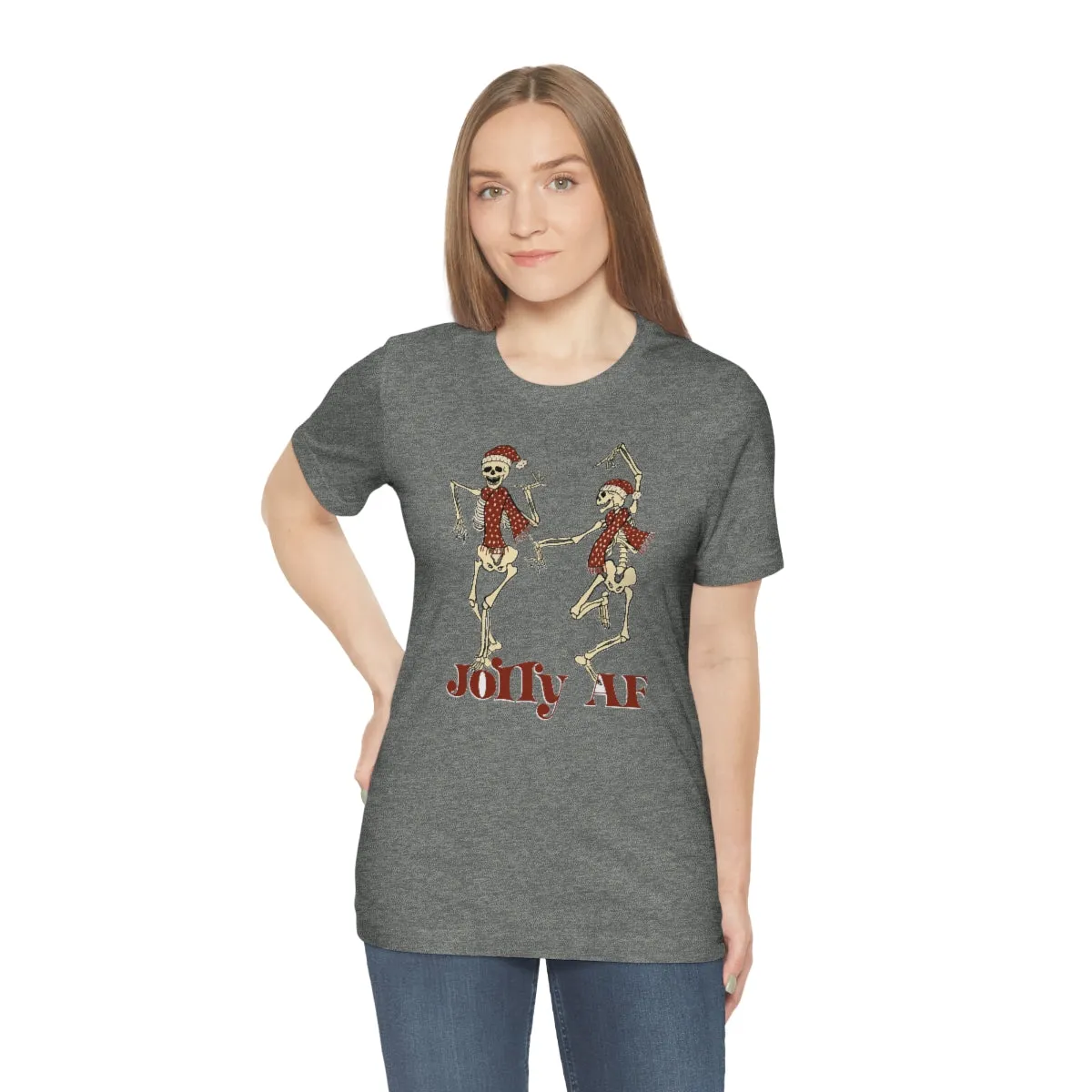 "Jolly AF'" Christmas Skeleton Tee - Unisex Shirt