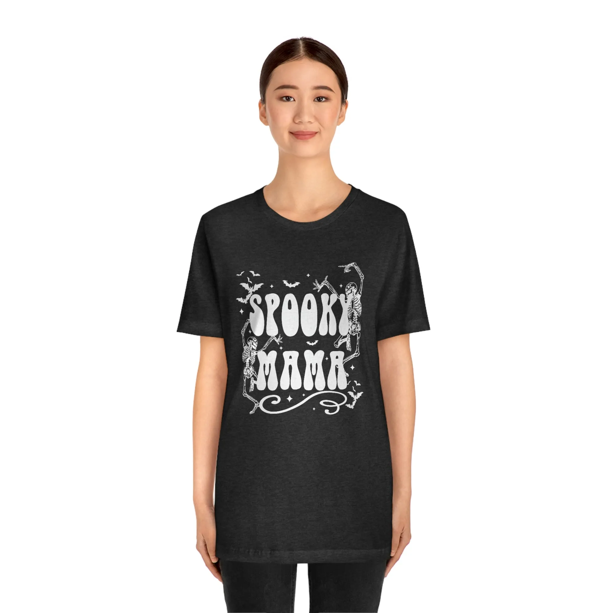 "Spooky Mama" Skeleton w/ White Tee - Unisex Shirt