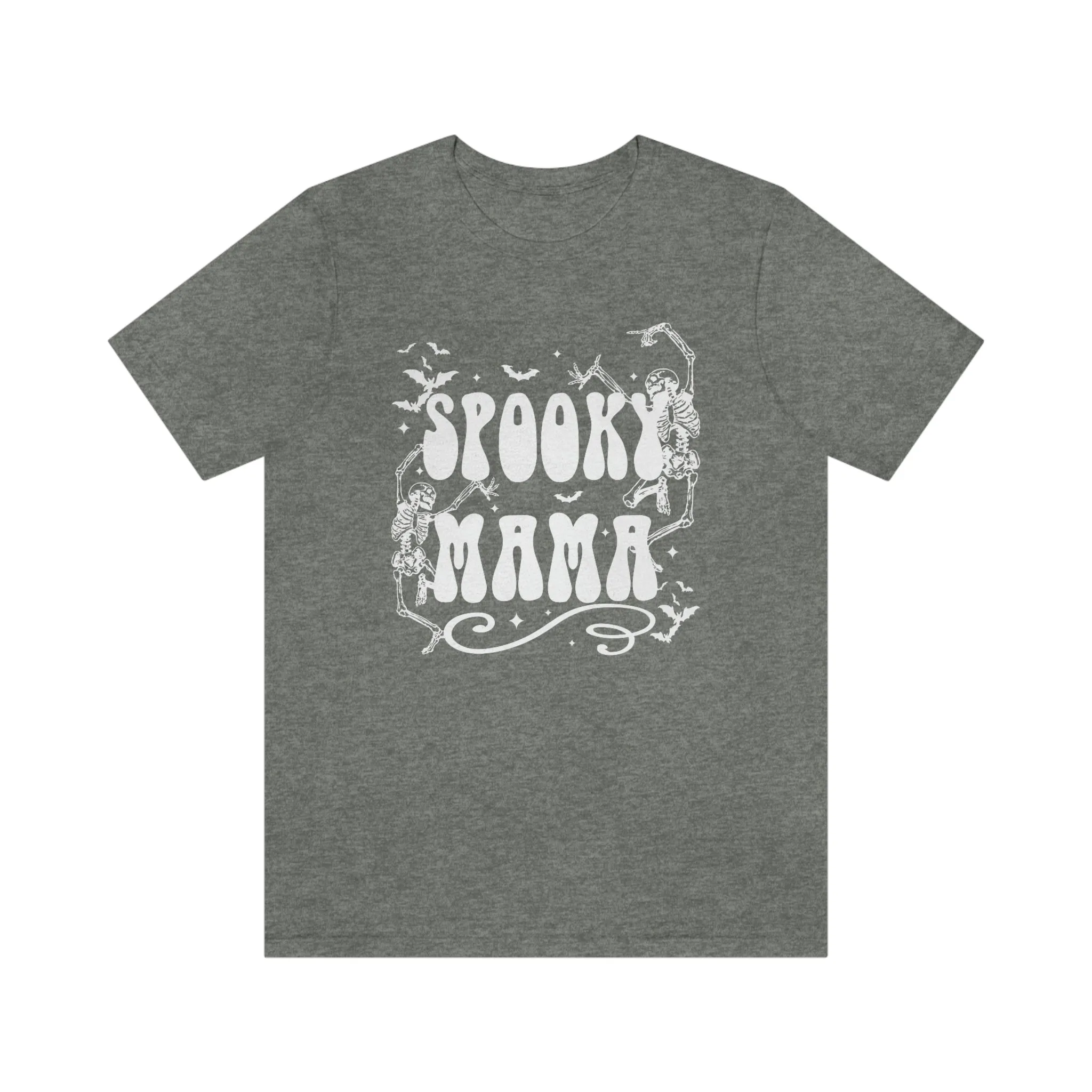 "Spooky Mama" Skeleton w/ White Tee - Unisex Shirt